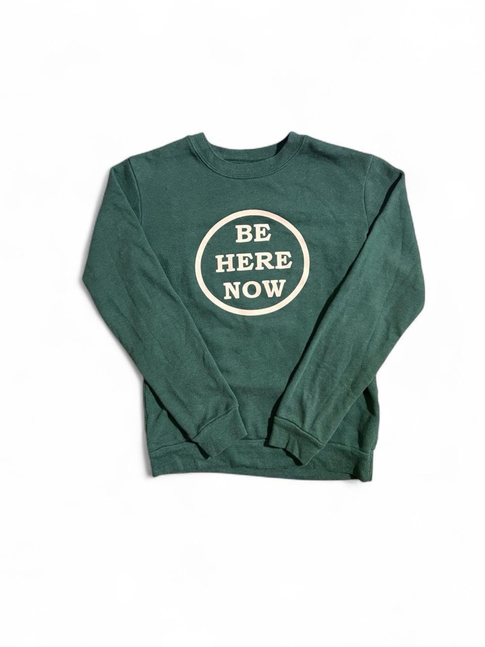 Sunlife Organics Be Here Now green crewneck sweatshirt